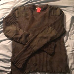 Vintage Green Shoulder Padded Sweater